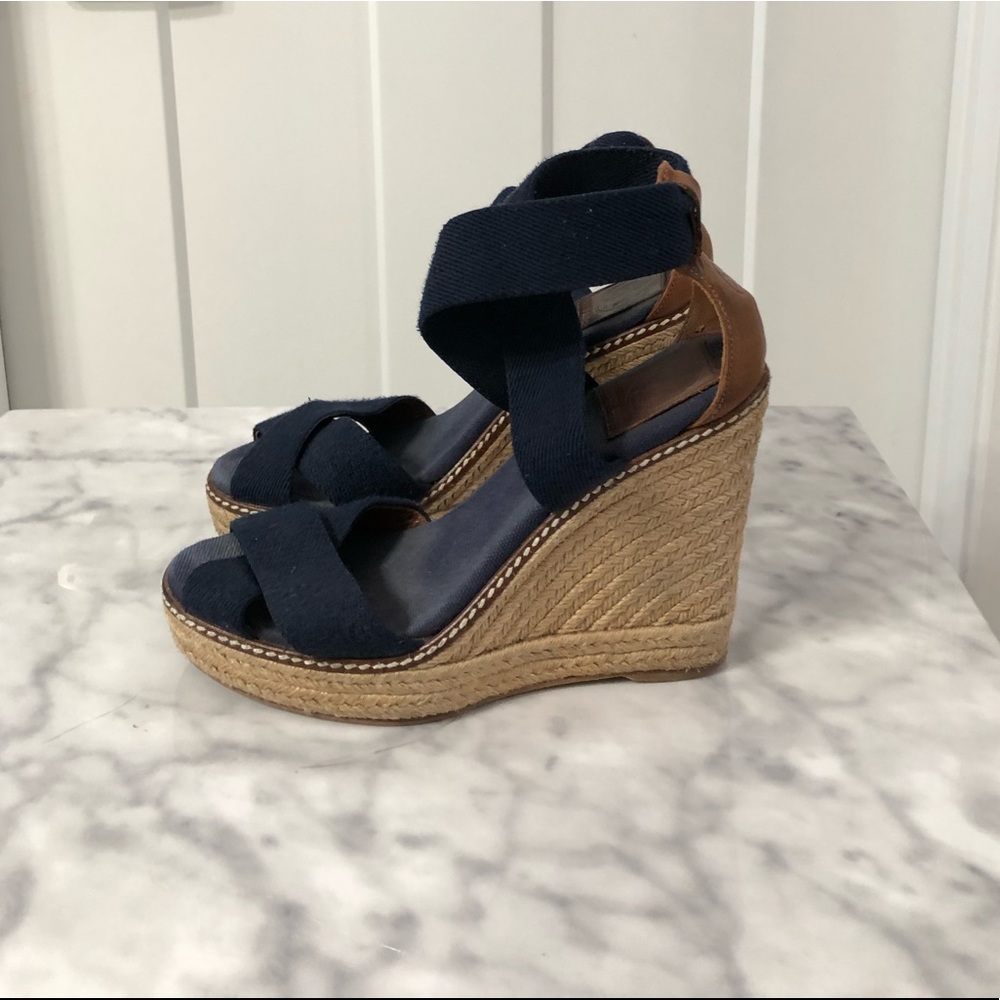 Tory Burch Crossover Wedge Espadrilles